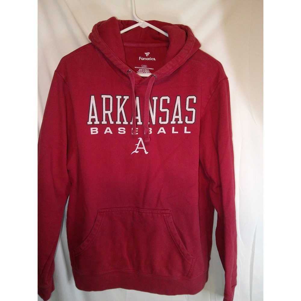 Vintage Fanatics Arkansas Baseball Hoodie‎ Pullover Sweatshirt Collegiate Mens L
